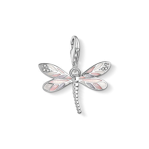 Thomas Sabo Sterling Silver Pink Enamel Dragonfly charm Ref 1516 £49