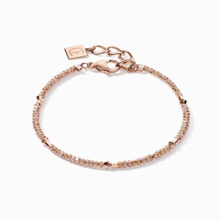 5038/30-1000 Coeur de Lion Stainless Steel Rose gold coloured beaded bracelet