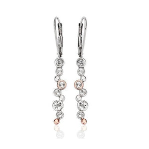 3SME2 Clogau Silver with 9ct gold White Topaz set Celebration Earrings £149