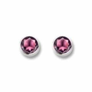 Ti Sento Sterling Silver Amethyst coloured stud earrings ref 7271AU