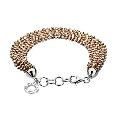 Hot Diamonds Sterling Silver & Rose Gold Garland Bracelet DL282