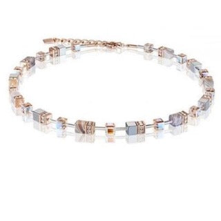 4017/10-0230 Coeur De Lion Geo Cube Apricot Necklace