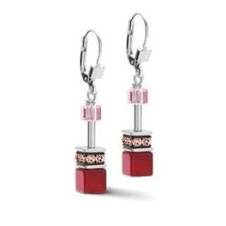 4905/20-0308 Coeur de Lion Stainless Steel Geo cube drop earrings