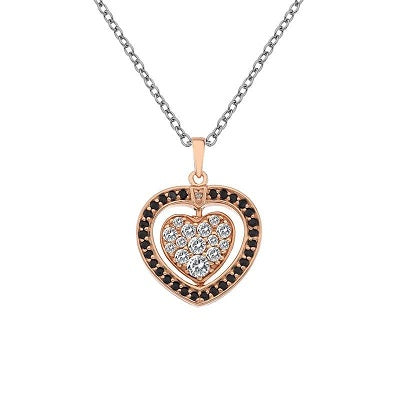 Hot Diamonds Rose Gold Plated Sterling Silver Turning Heart necklace DP607