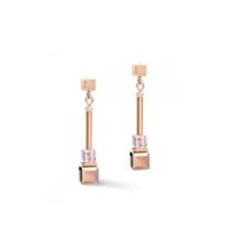 5042/21-0829 Coeur de Lion Stainless Steel geo cube drop earrings