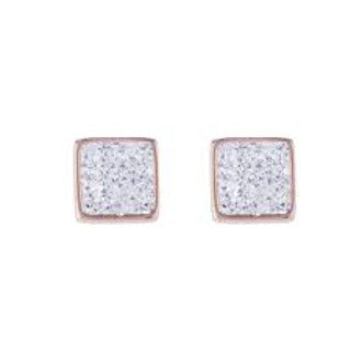 0217/21-1800 Coeur de Lion stainless steel Pave set stud earrings