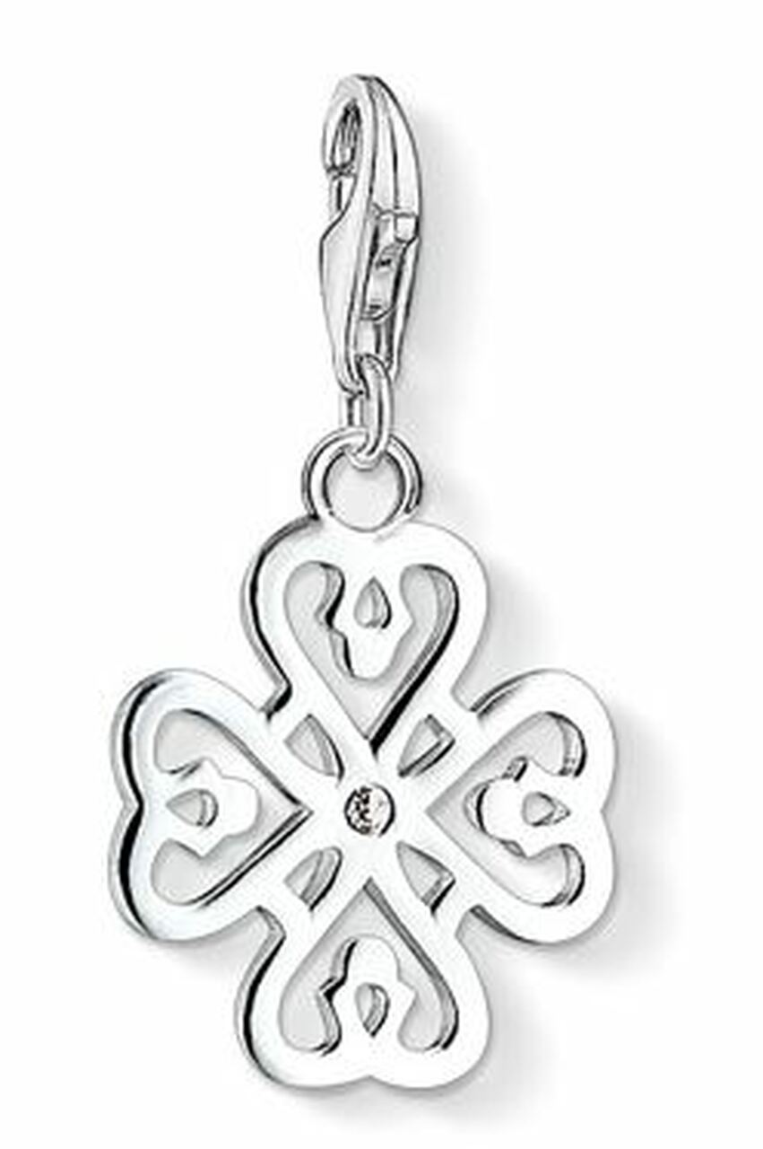 Thomas Sabo Sterling Silver CZ set Clover Leaf charm ref 1323-051-14