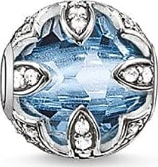 Thomas Sabo Sterling Silver Blue Lotus Karma Bead charm ref K0106-644-1