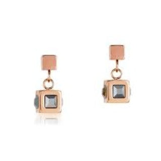 0150/21-1225 Coeur de Lion Stainless steel  Cube drop earrings