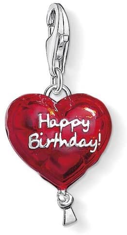 Thomas Sabo sterling Silver Red enamel Happy Birthday Balloon ref 1286-007-10