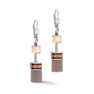 4505/20-1130 Coeur de Lion Stainless Steel Geo Cube drop earrings