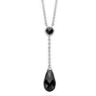 Ti Sento Stirling Silver Black CZ set pendant on chain ref 3753ZB/42