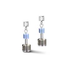 5026/21-0700 Coeur de Lion Stainless Steel Geo Cube drop earrings