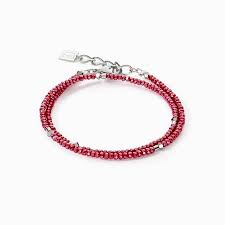 5033/30-0300 Coeur De Lion stainless steel Red Beaded Bracelet