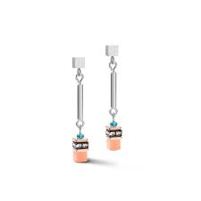 5025/21-1559 Coeur de Lion Stainless Steel Geo cube drop earrings