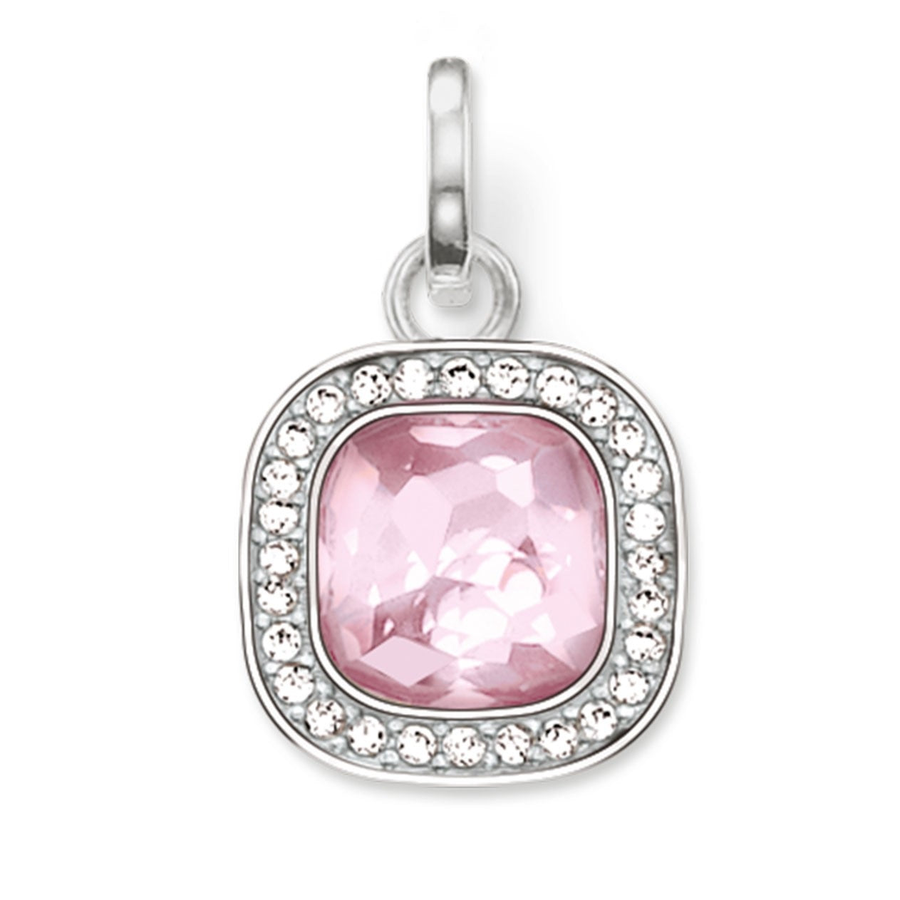 THOMAS SABO  Silver Square Pink Cubic Zirconia Pendant ref PE687-050-9