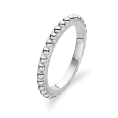 Ti Sento Milano  Sterling Silver beaded Stacking Ring ref 1814SI Size N