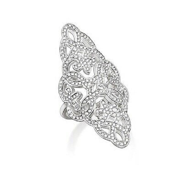 Thomas Sabo  Silver Glam & Soul Pave Cocktail Ring  Size 56 ref TR1989-051-14-56