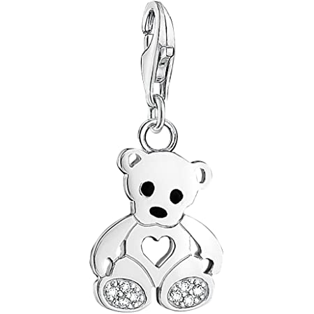 Thomas Sabo Sterling Silver CZ set Teddy Bear charm Ref 1119-041-14