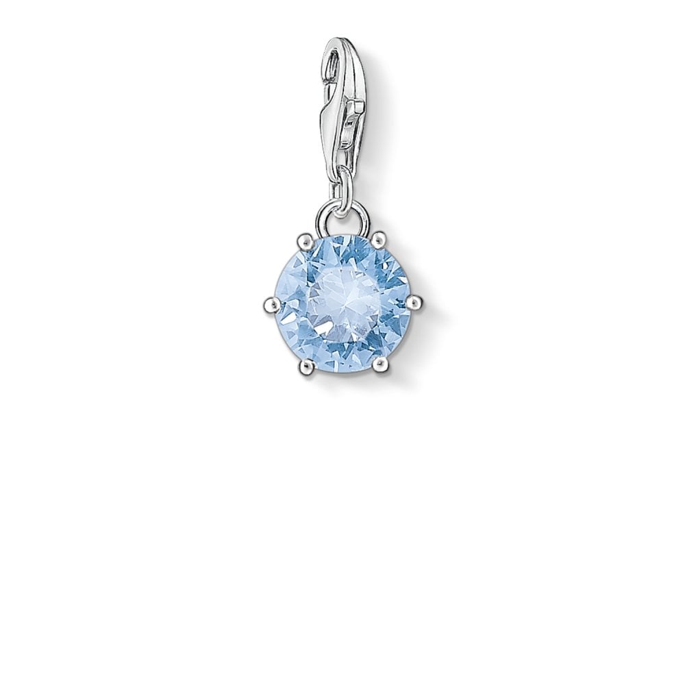 Thomas Sabo Sterling Silver Blue CZ set charm Ref 1122-009-1