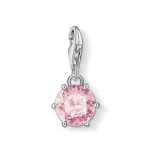 Thomas Sabo Sterling Silver Pink Quartz set charm Ref 1112-048-9