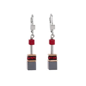 4015/20-0300 Coeur de Lion Stainless Steel Geo cube drop earrings