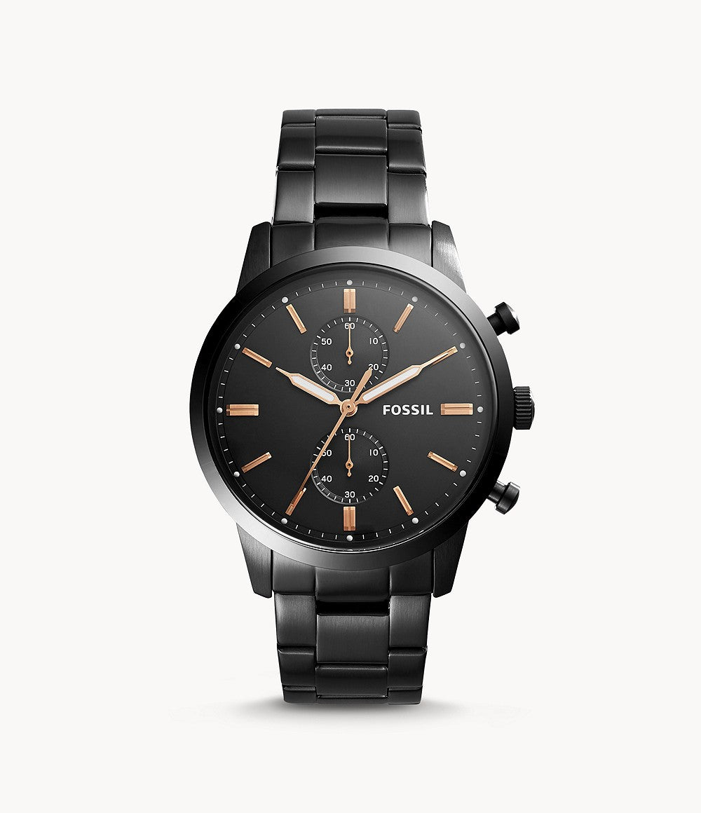 Black stainless 2024 steel fossil watch