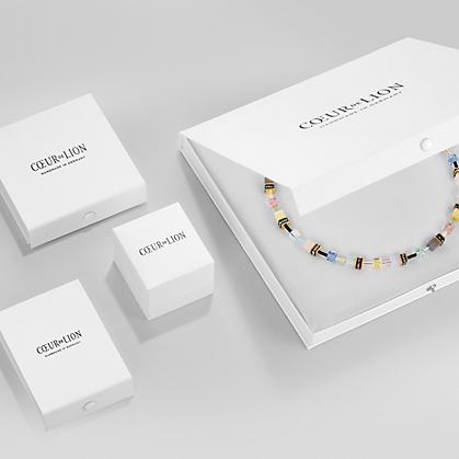 Coeur De Lion Geo CUBE Multi Colour Necklace ref 4905/10-1541